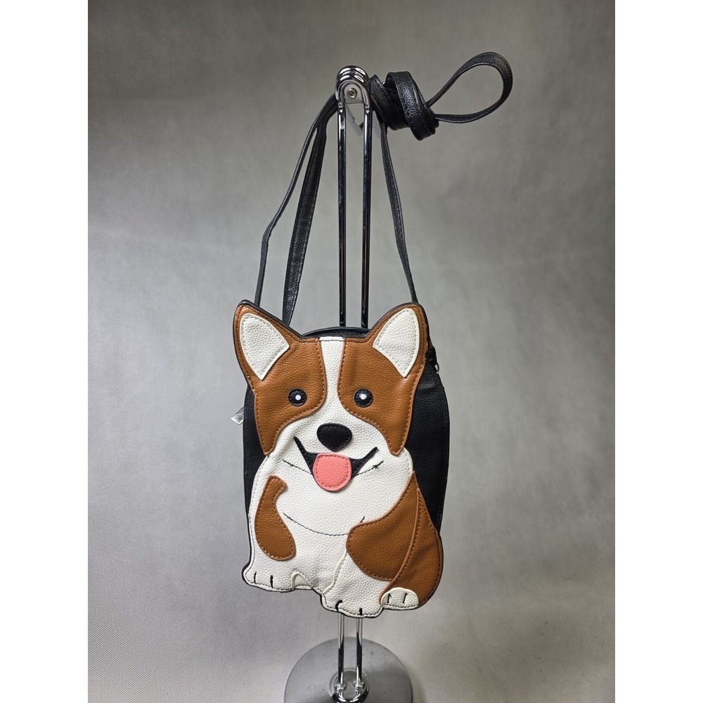Sleepyville Critters  Corgi Happy Puppydog Crossbody Purse. Nwot